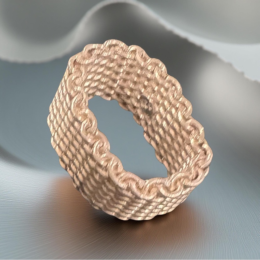 Elegant 925 Silver Woven Ring Tiffany inspired Somerset mesh ring size 7